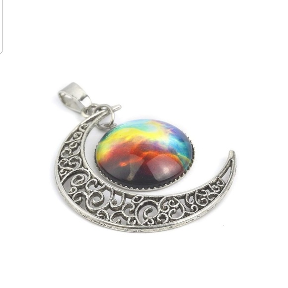 Moon Rainbow Love Pendant Necklace - Picture 2 of 3